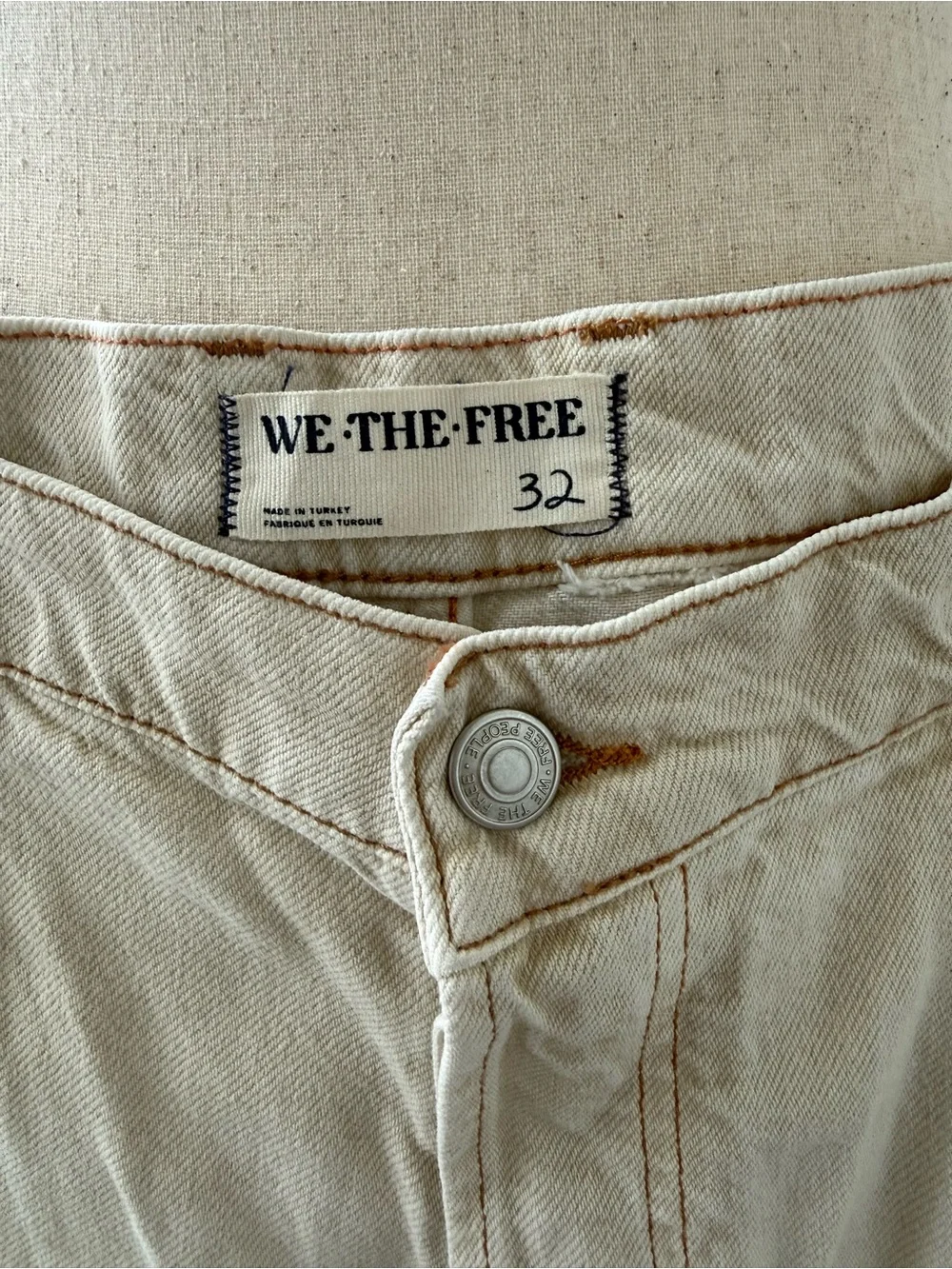 We The Free Cream Low Rise Wide Leg Jeans - Picture 4 of 10